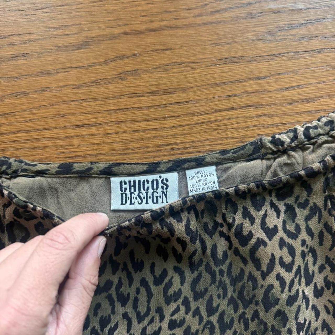 Vintage Chicos Design leopard print midi skirt 2