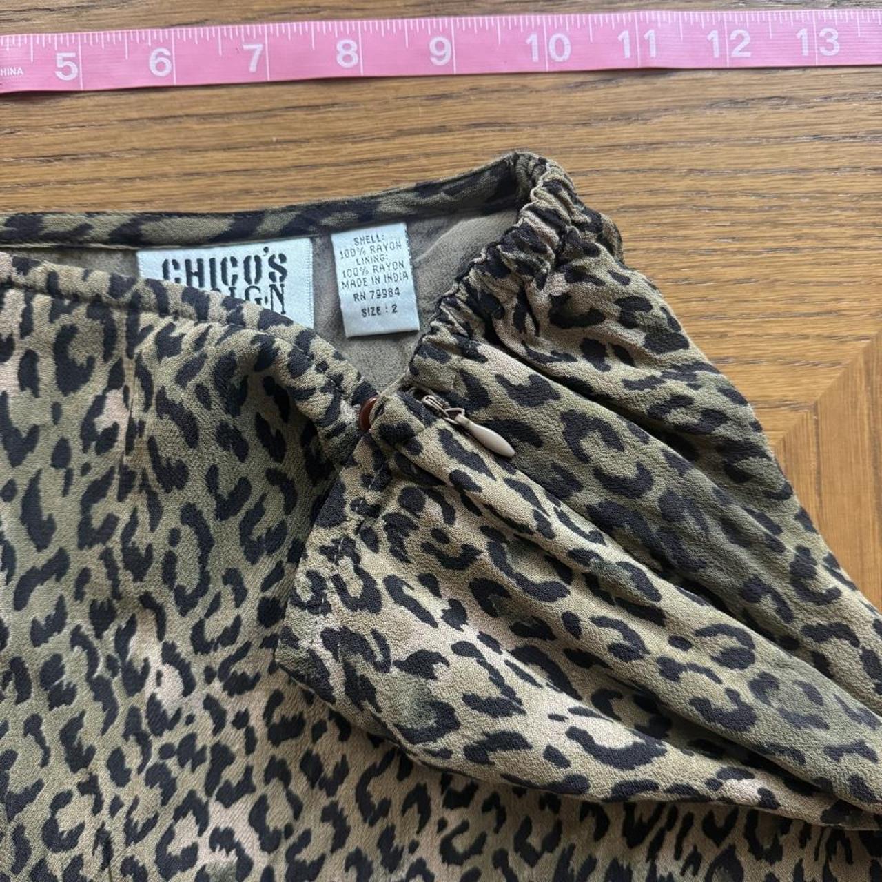 Vintage Chicos Design leopard print midi skirt 2