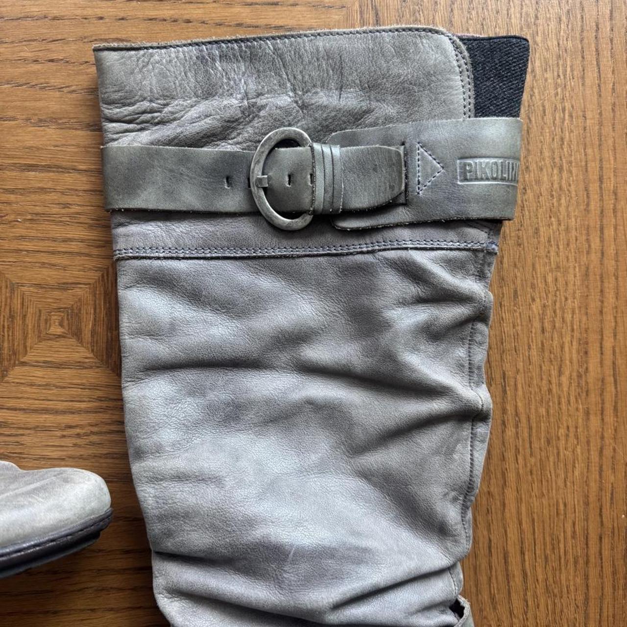 Pikolinos gray slouch knee-high leather boots 8.5