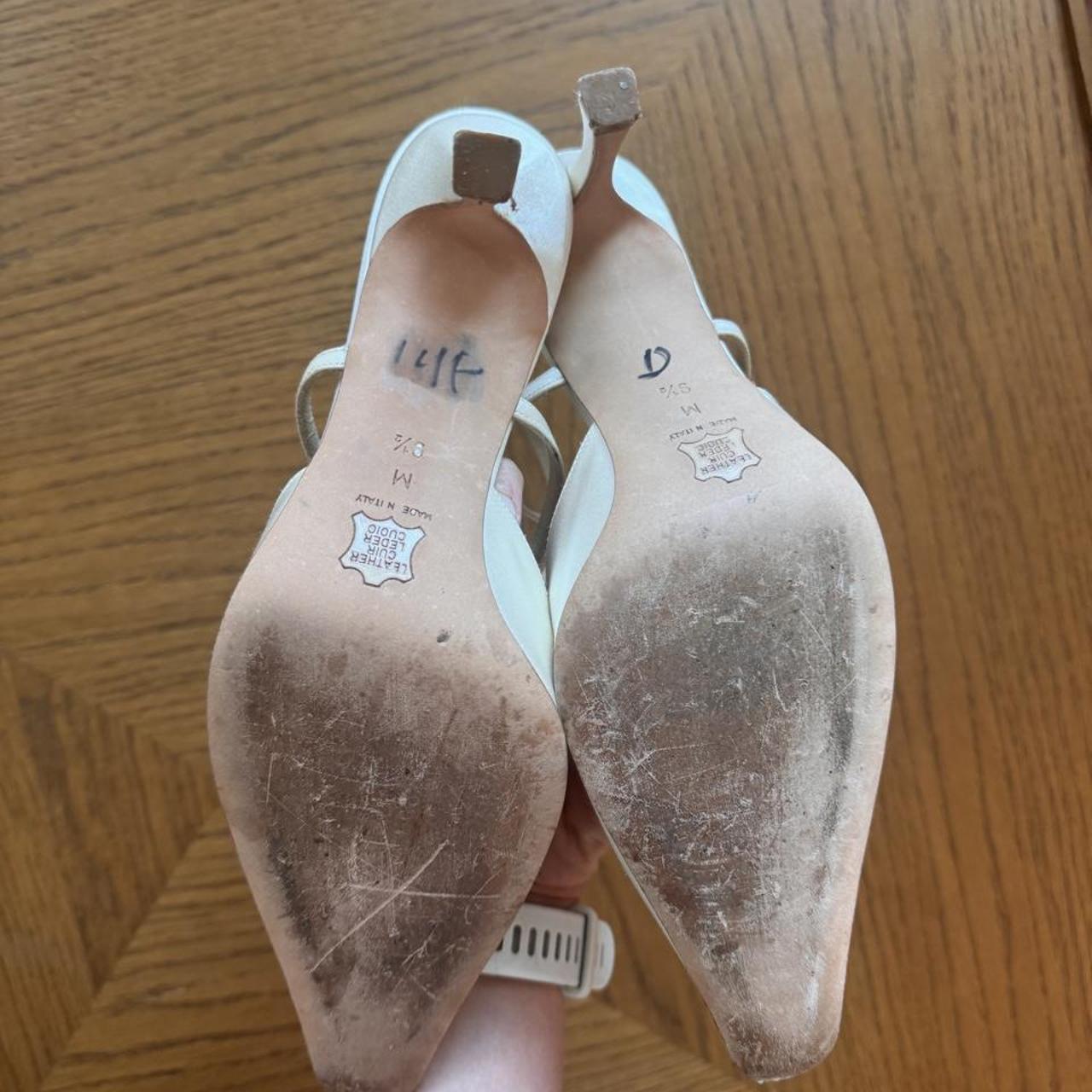 Vintage Vera Wang satin embellished heels 8.5