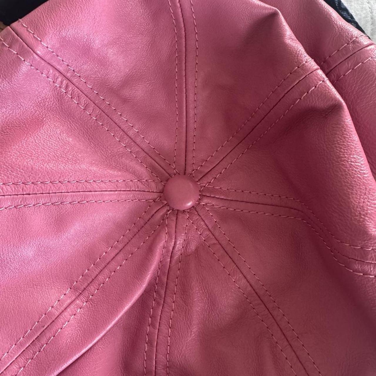 Y2K Wilsons Leather pink newsboy cap