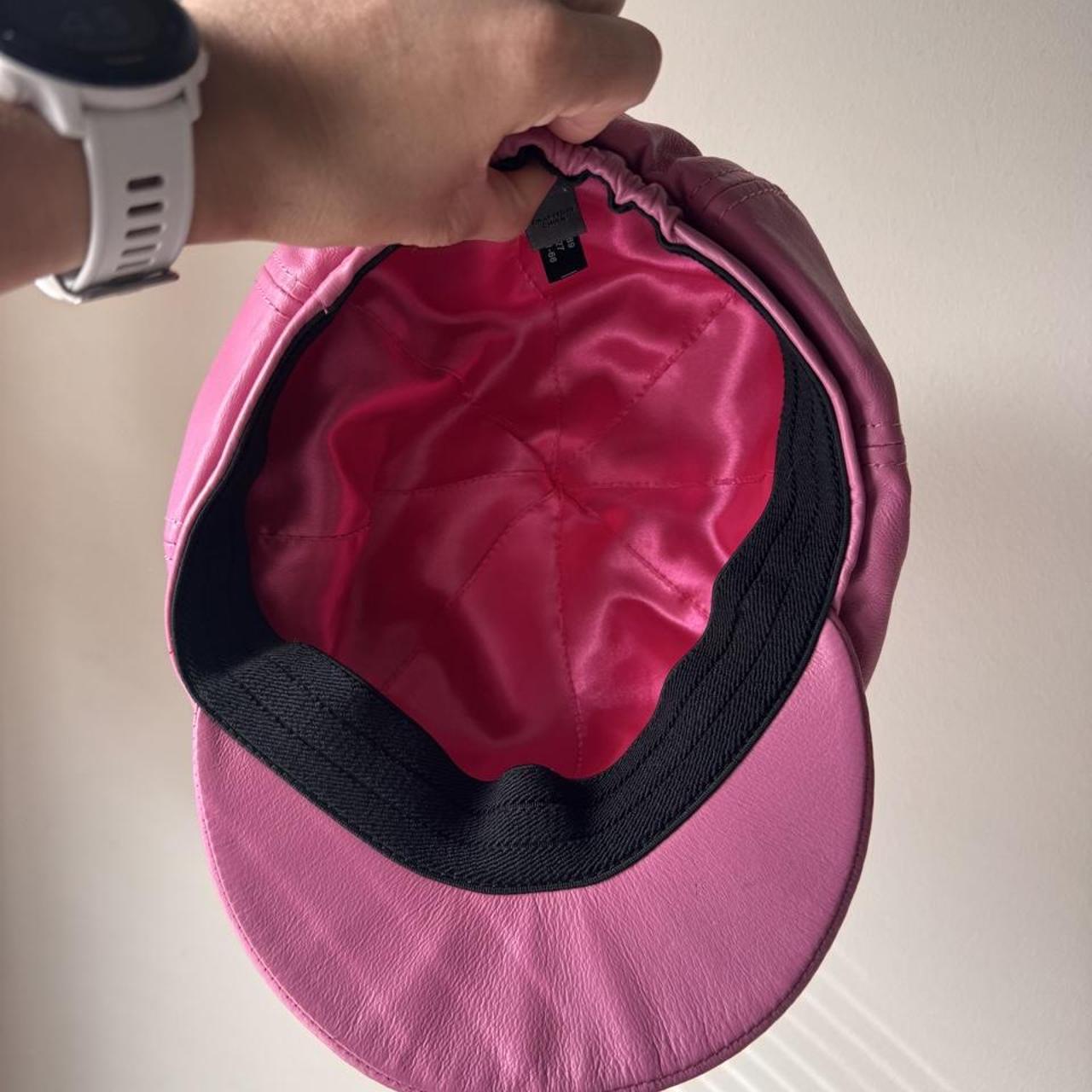 Y2K Wilsons Leather pink newsboy cap