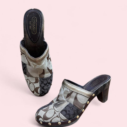 Coach patchwork clog mules 8