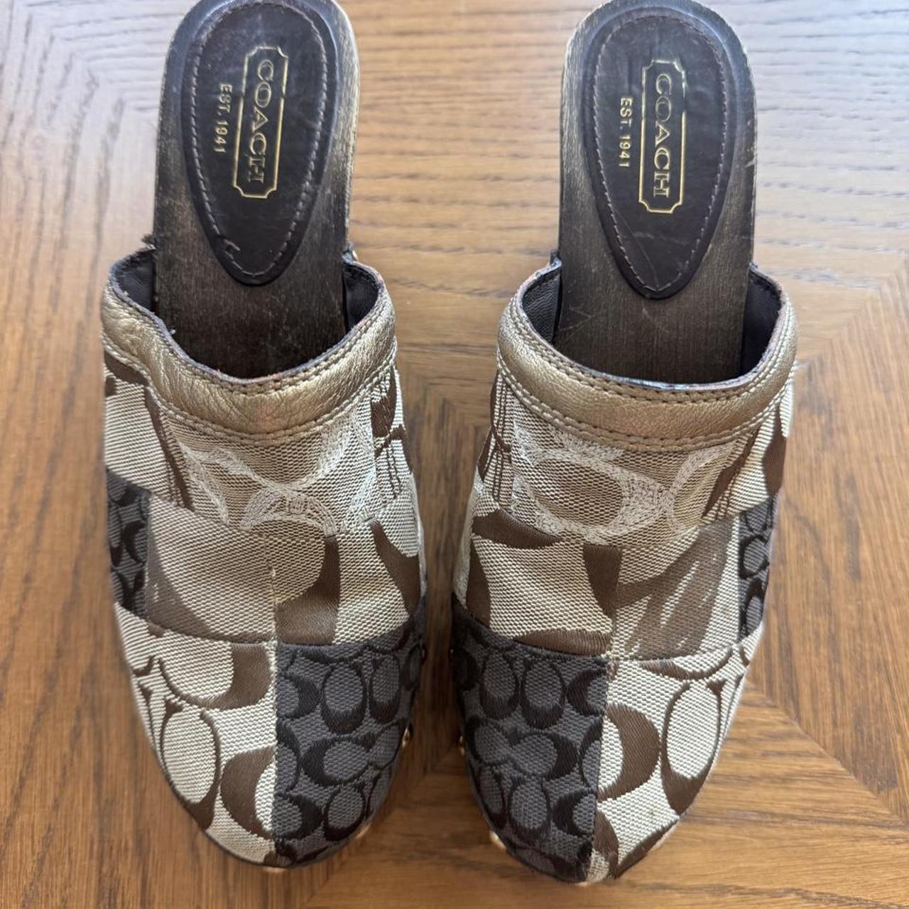Coach patchwork clog mules 8