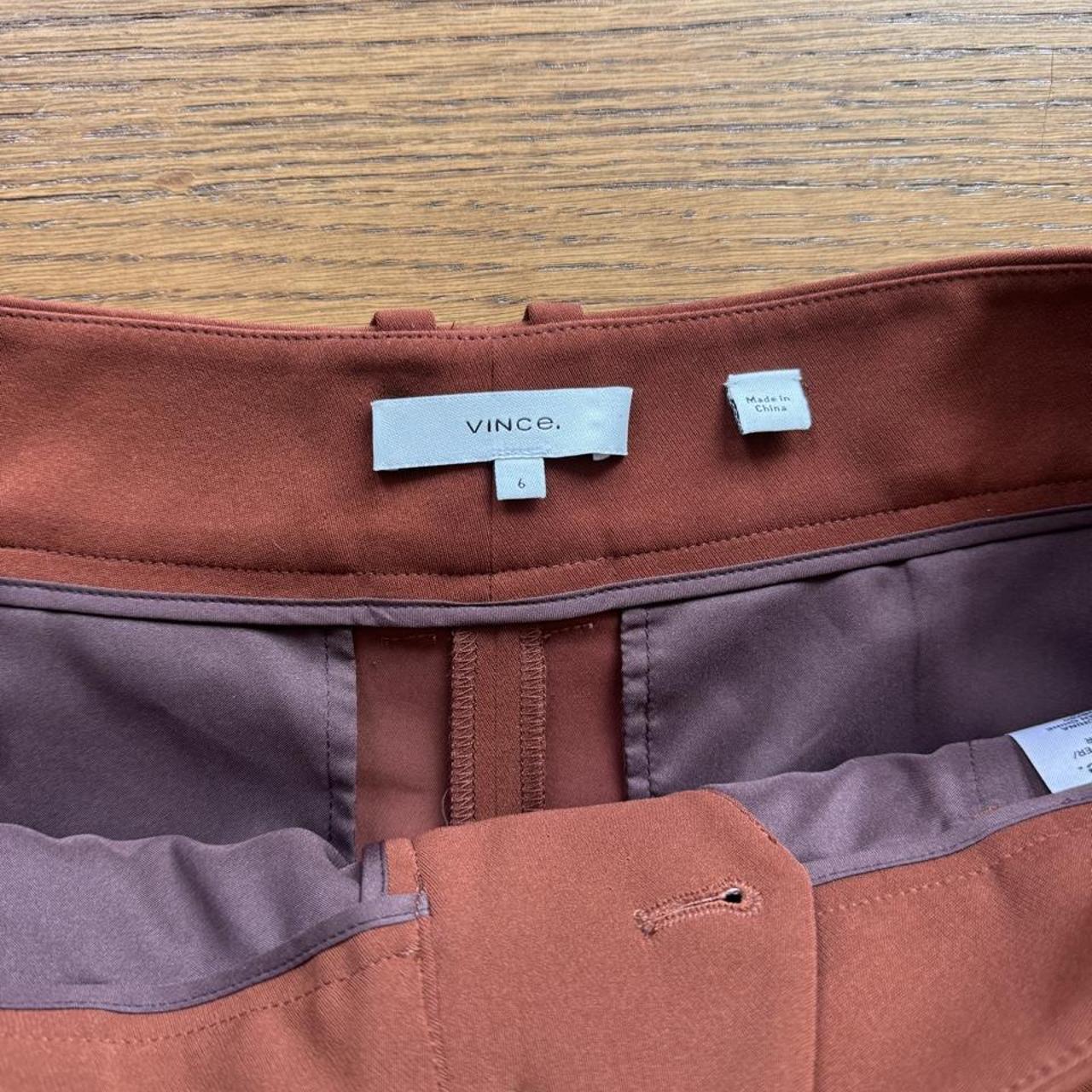 Vince rust brown pleated shorts 6