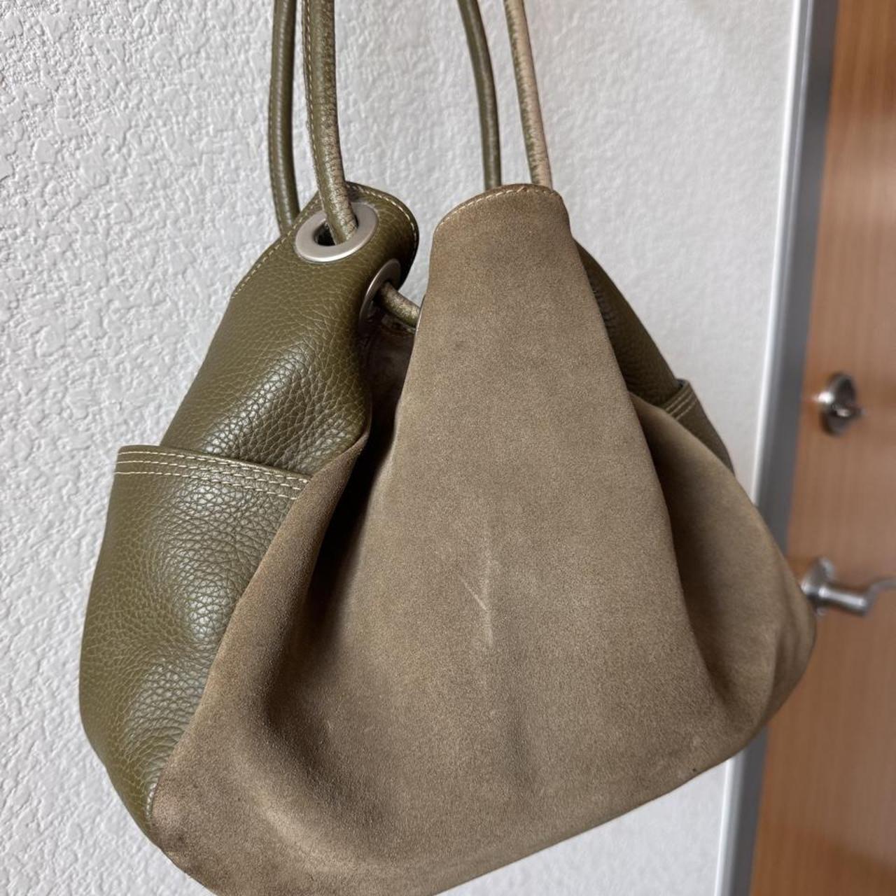 J Jil green leather and suede hobo bag
