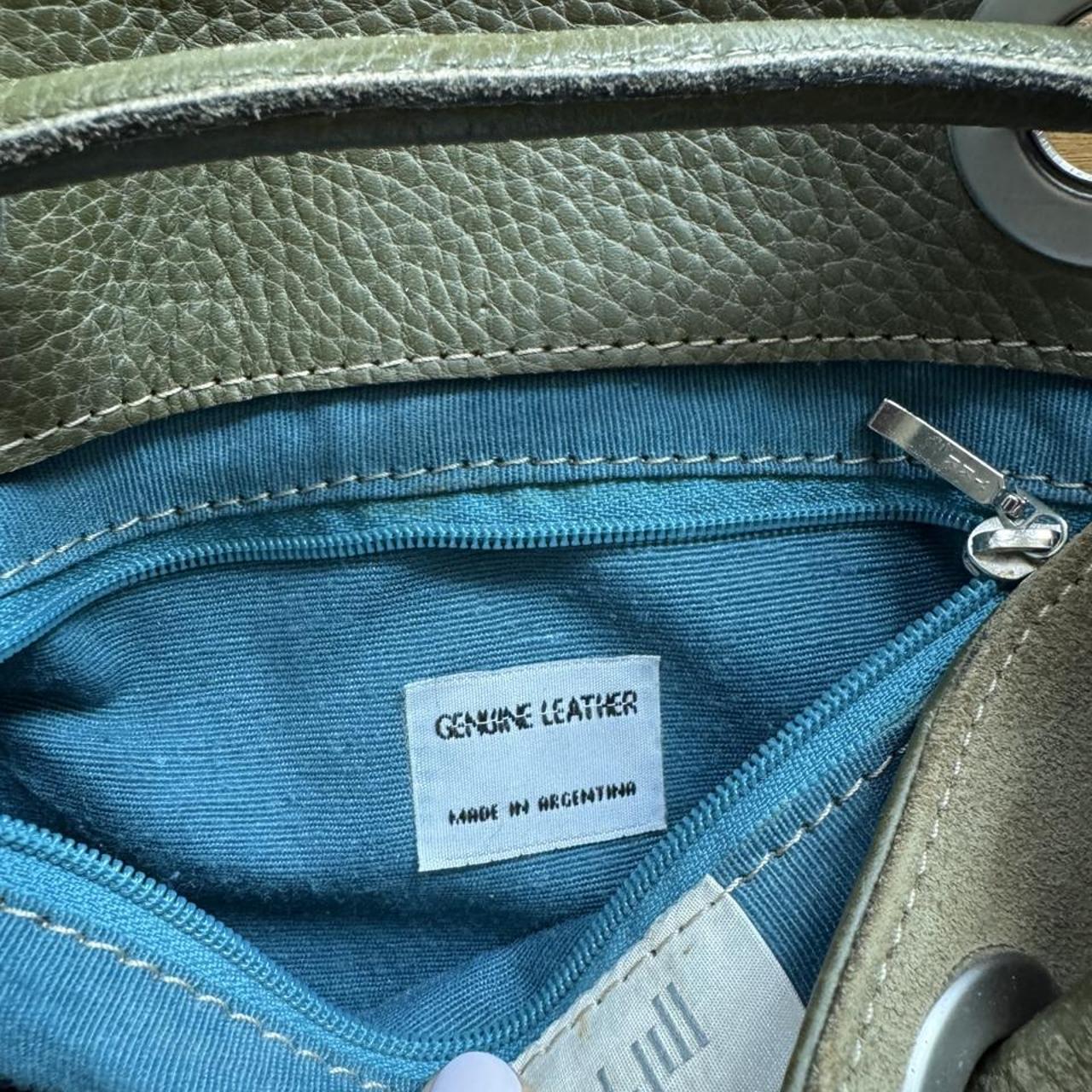 J Jil green leather and suede hobo bag