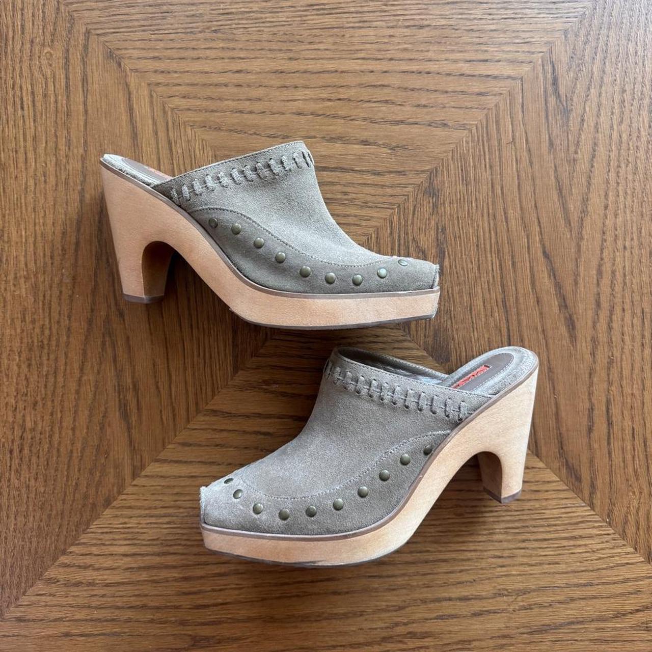 Via Spiga suede wooden clog mules 6