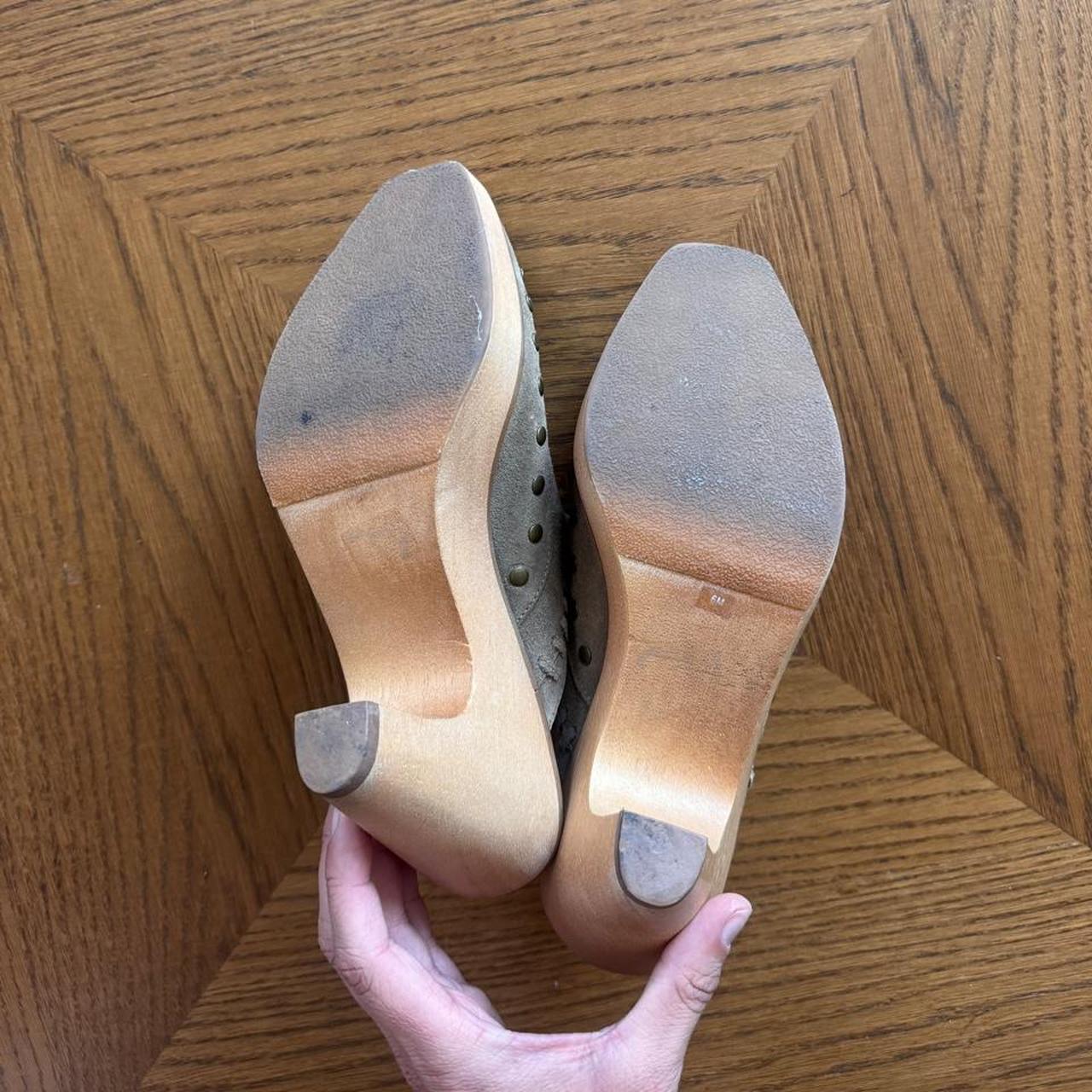 Via Spiga suede wooden clog mules 6
