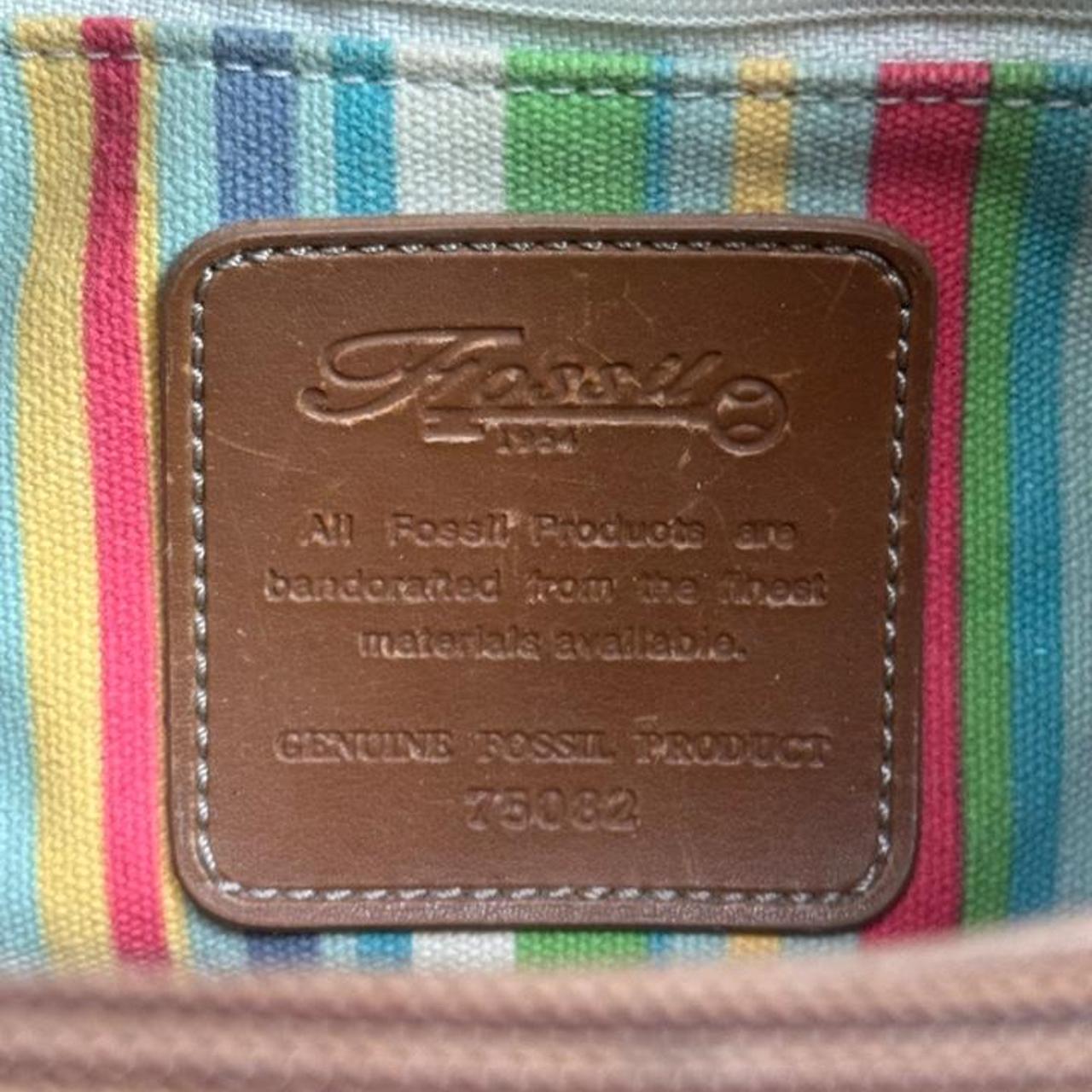 Fossil bamboo handle handbag beach bag