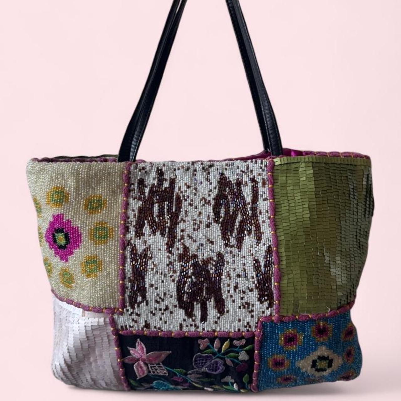 Vintage patchwork beaded sequin shoulder bag