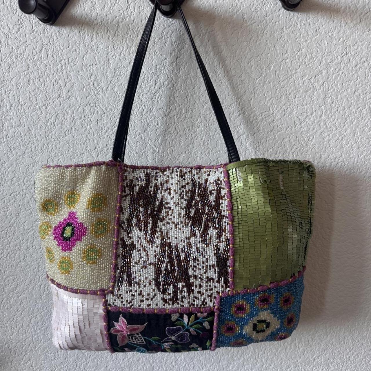 Vintage patchwork beaded sequin shoulder bag