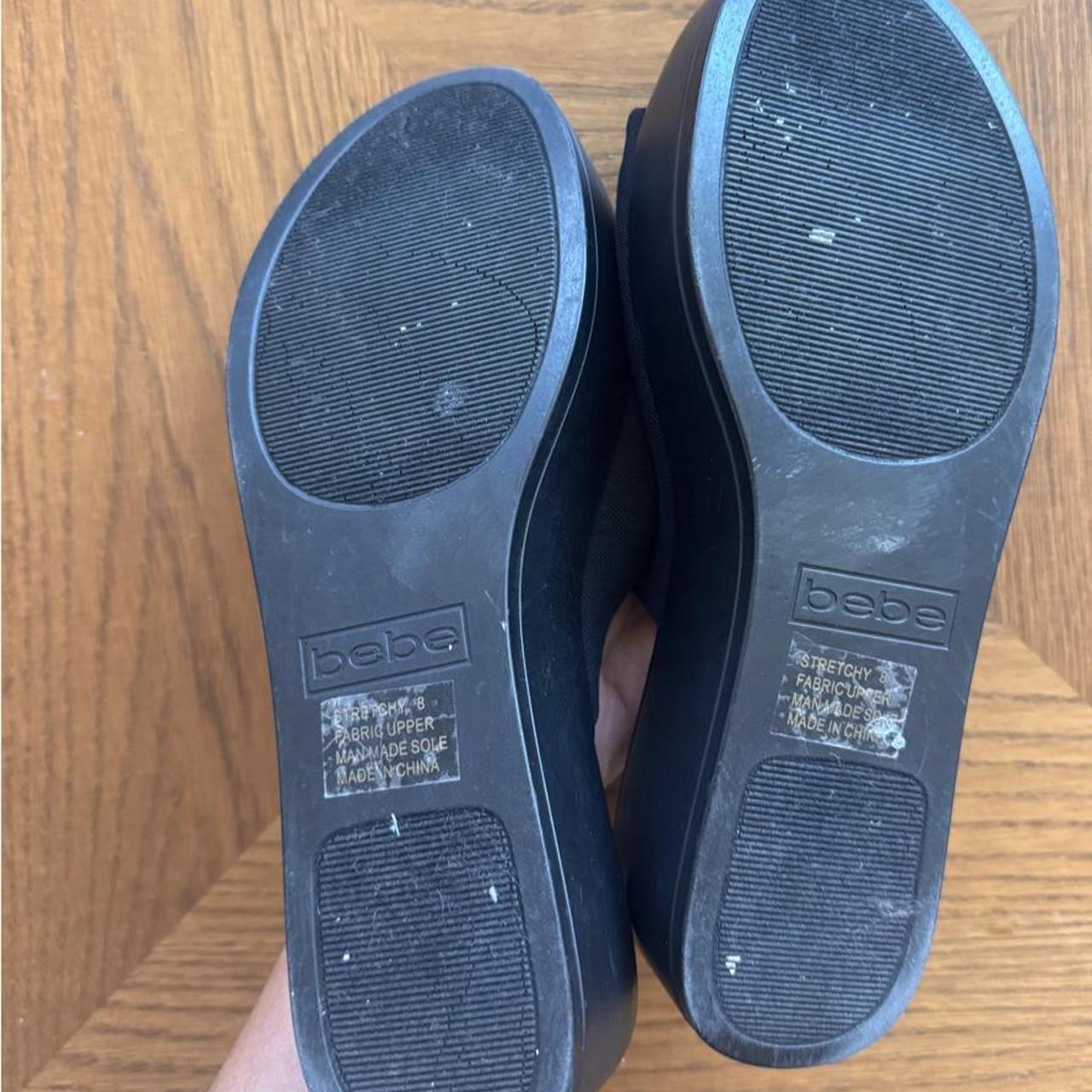 Bebe black platform slide sandals 8