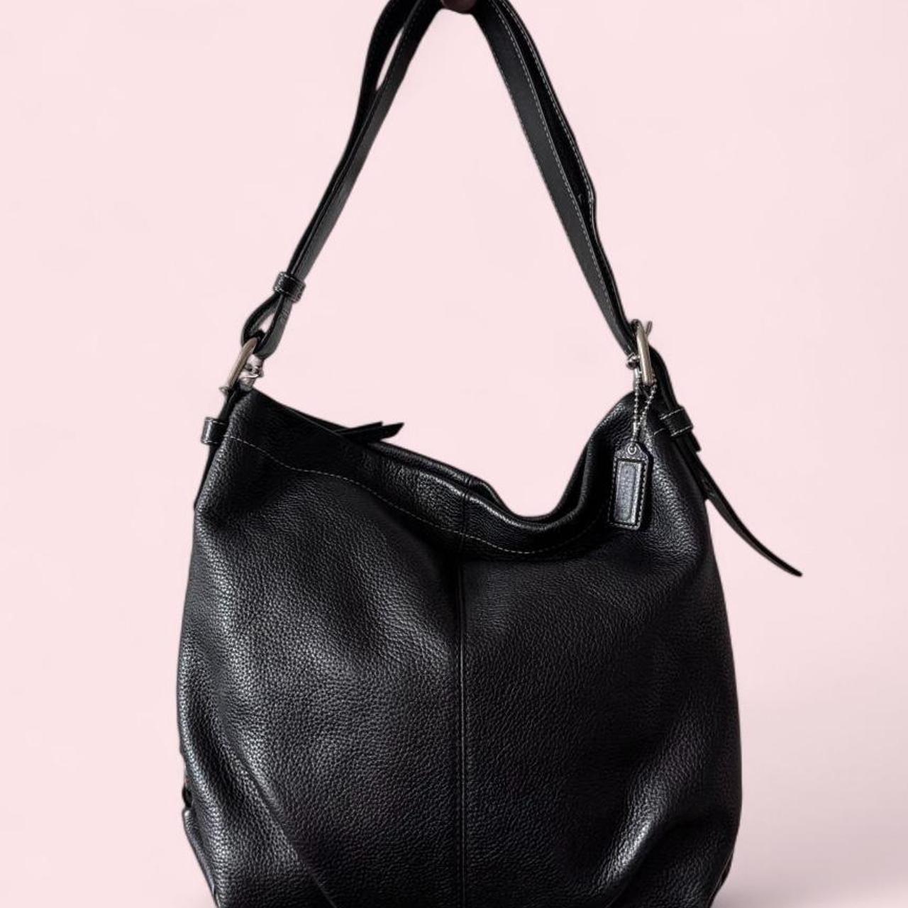 Coach pebbled black leather shoulder bag F15064