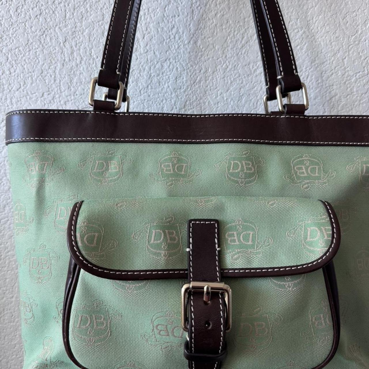 Dooney and Bourke Y2K mint and brown tote bag