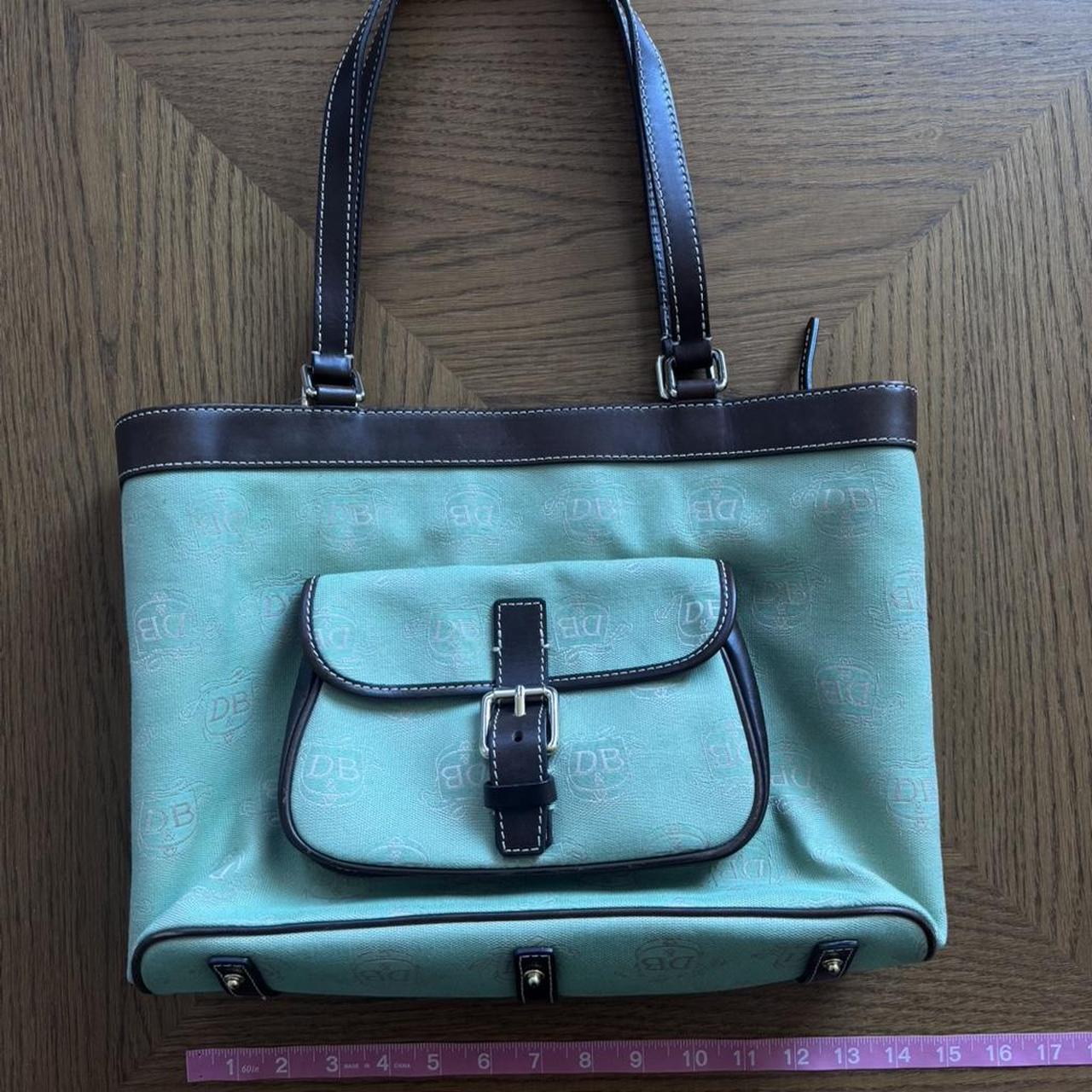 Dooney and Bourke Y2K mint and brown tote bag