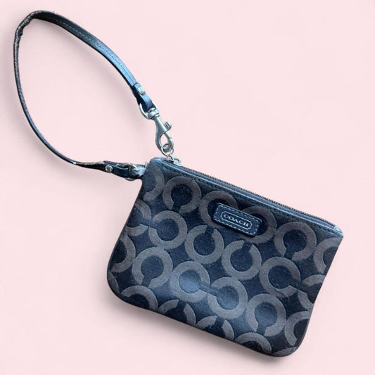Y2K Coach brown signature print wristlet