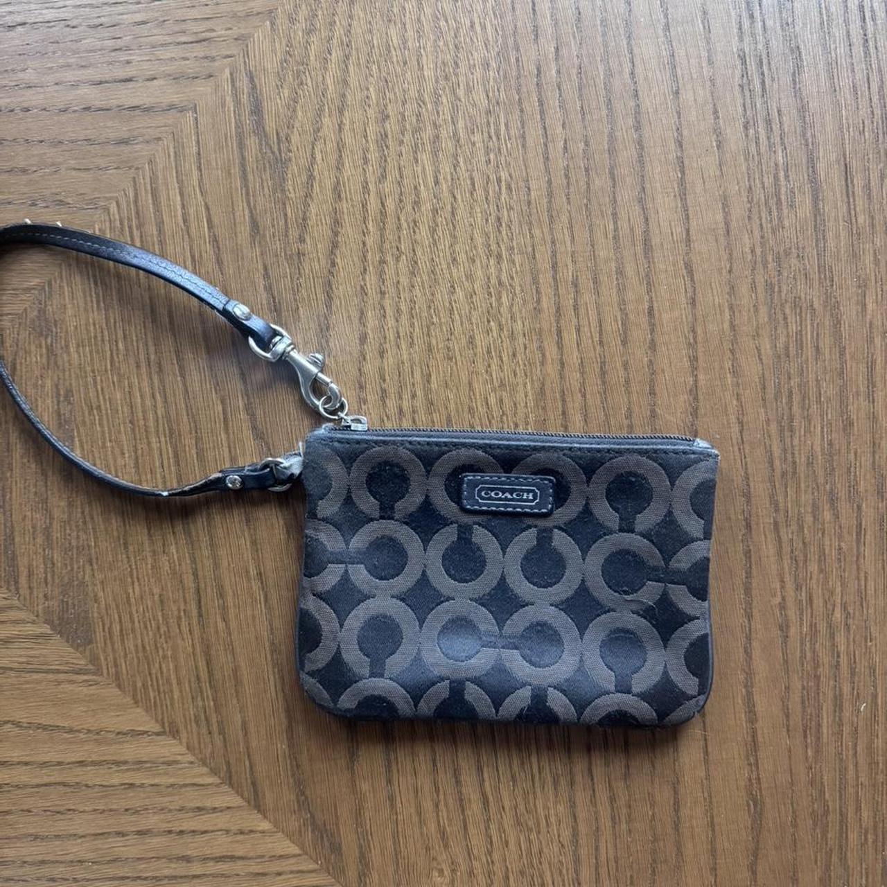 Y2K Coach brown signature print wristlet