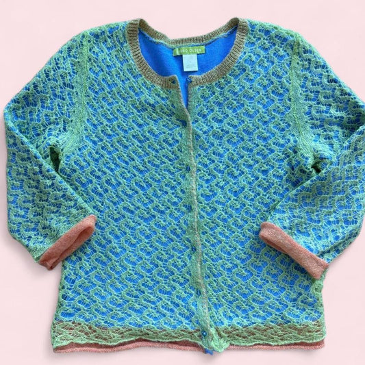 Sigrid Olsen open-knit cardigan sweater L