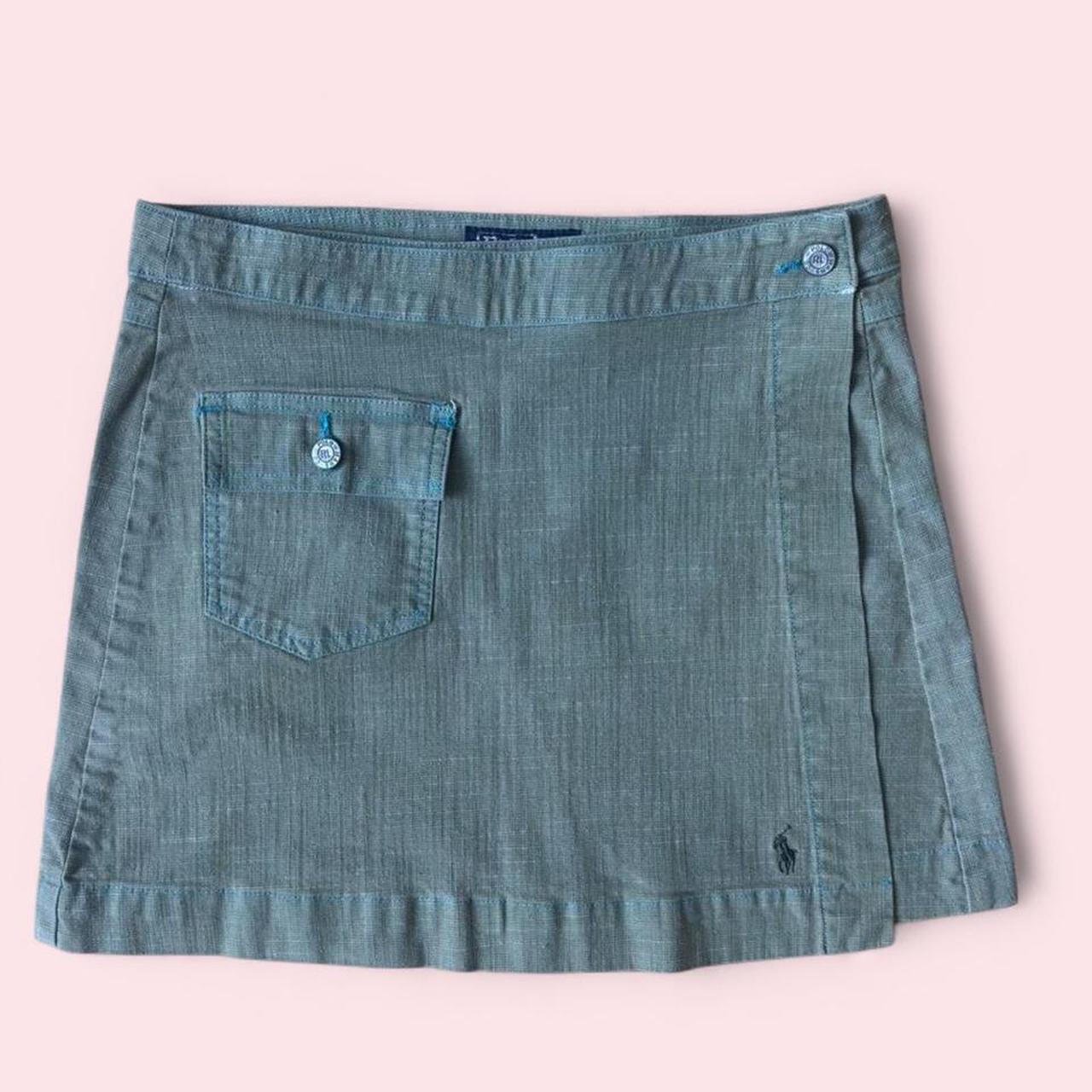 Polo Ralph Lauren green cotton wrap skirt M