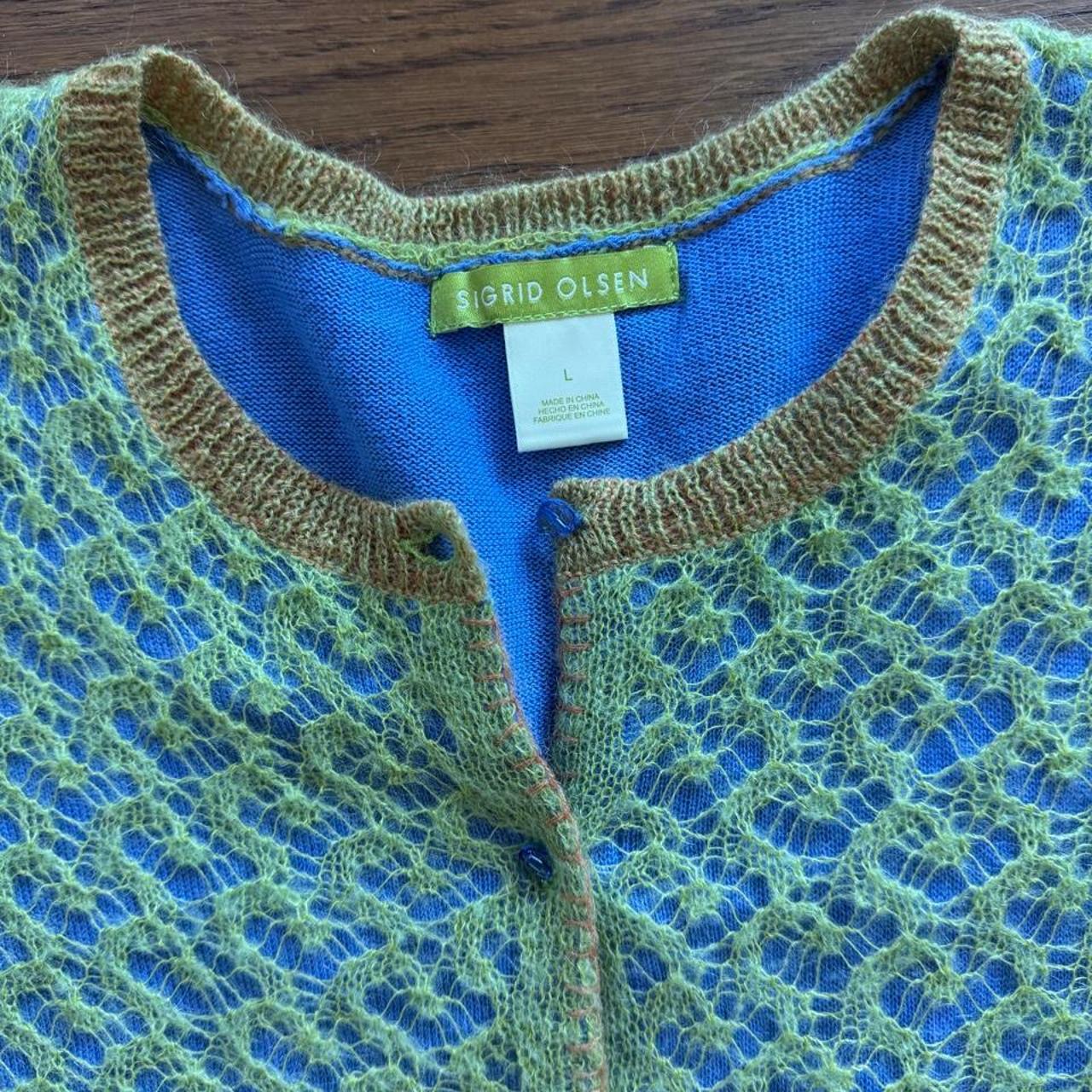 Sigrid Olsen open-knit cardigan sweater L