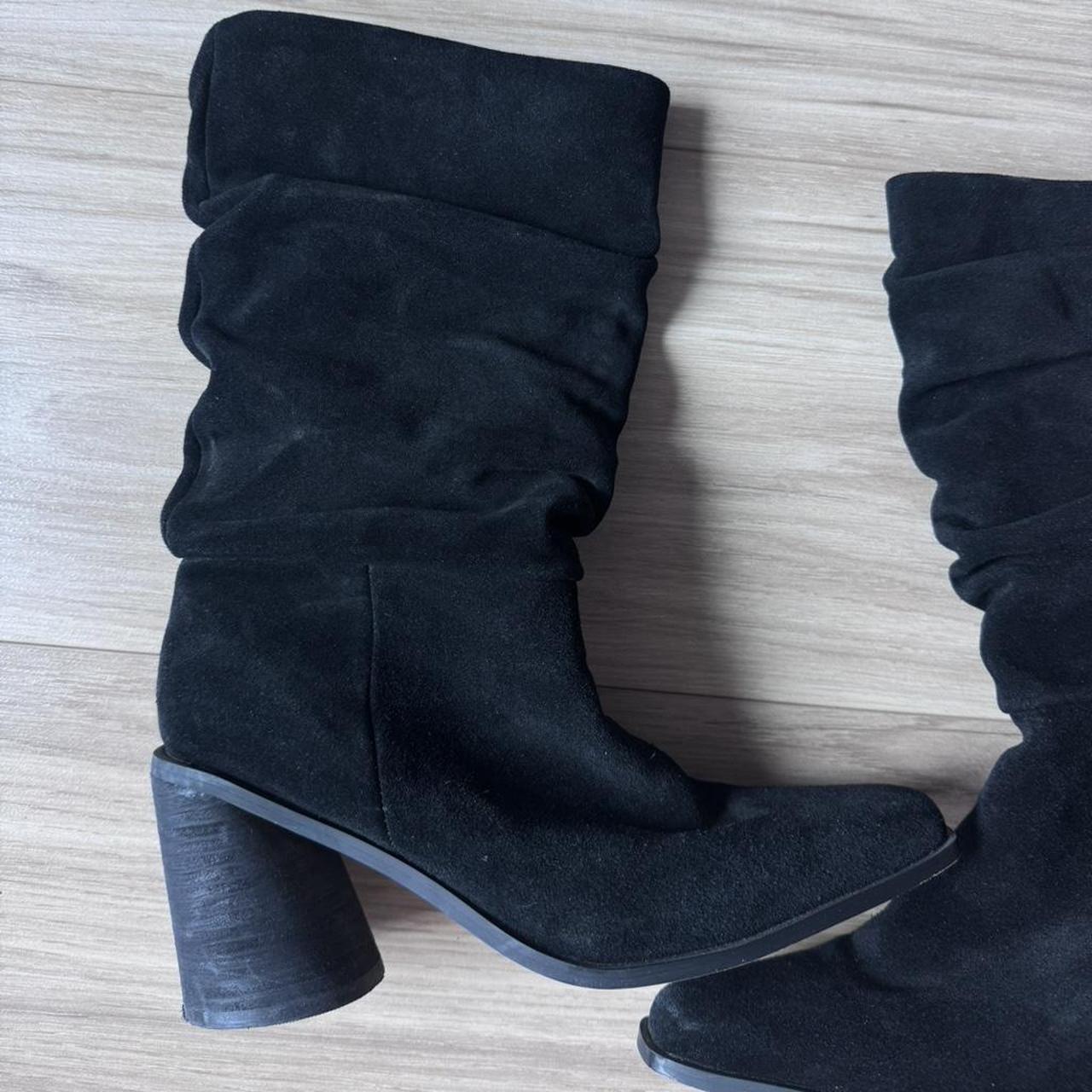 Charles David black suede slouch boots 6
