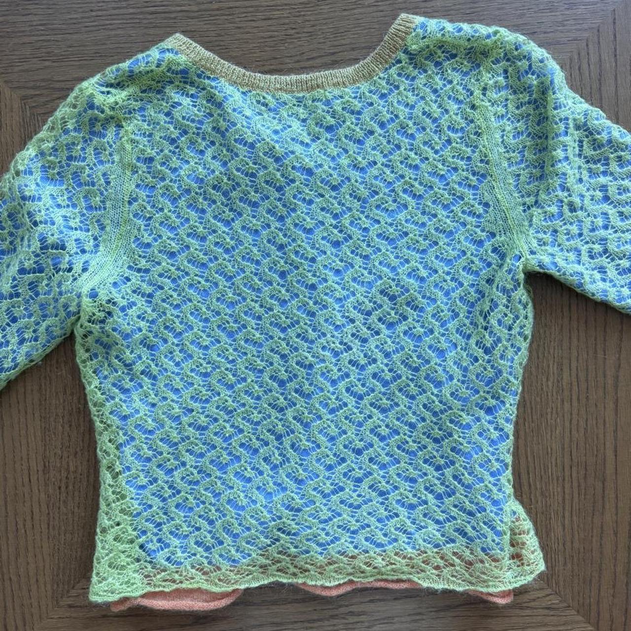Sigrid Olsen open-knit cardigan sweater L
