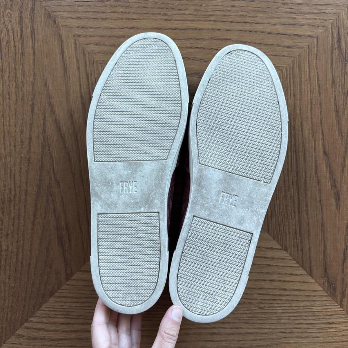 Frye suede slip ons pink 9