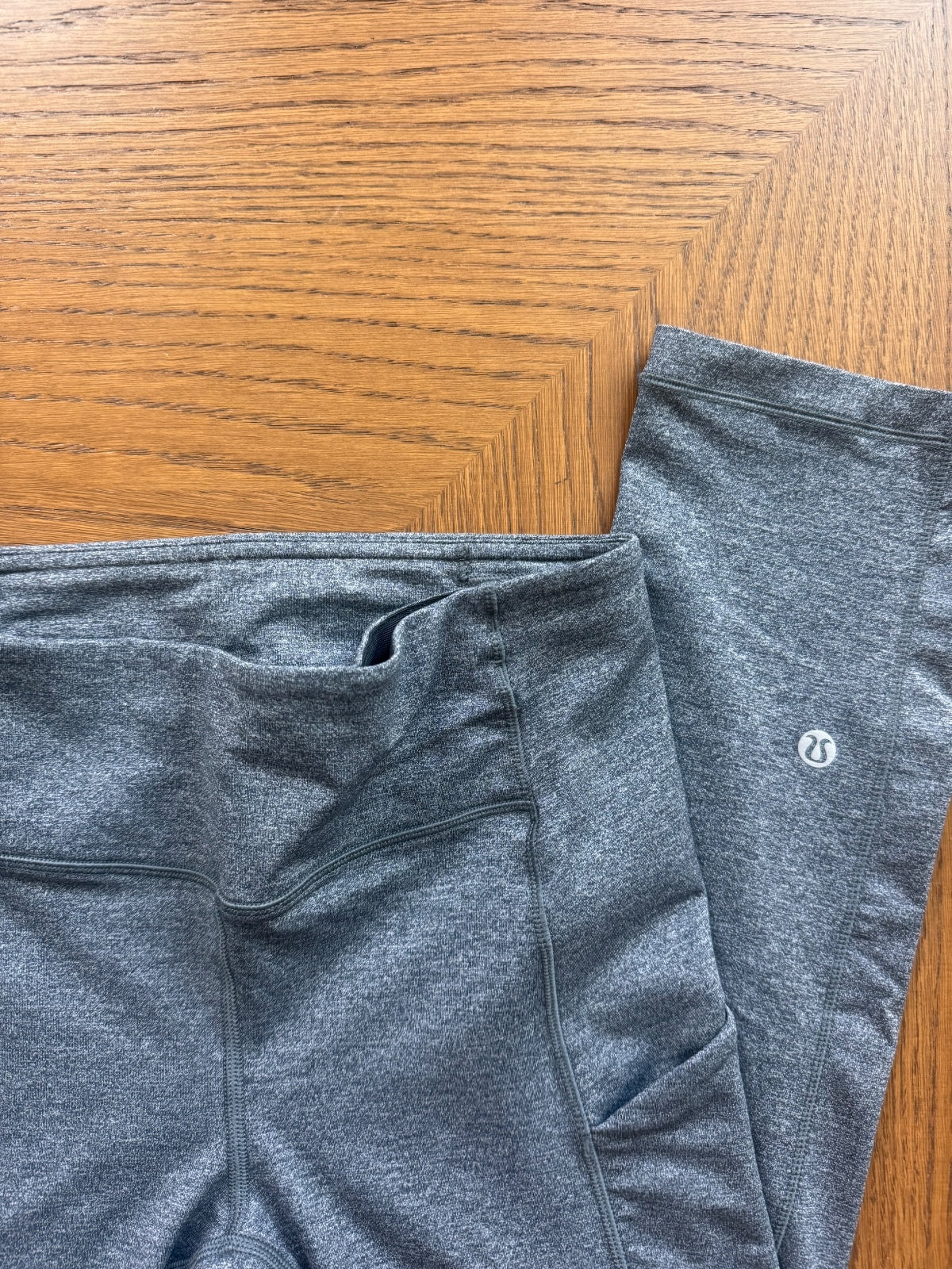 Gray Lululemon heathered capri yoga pants 4