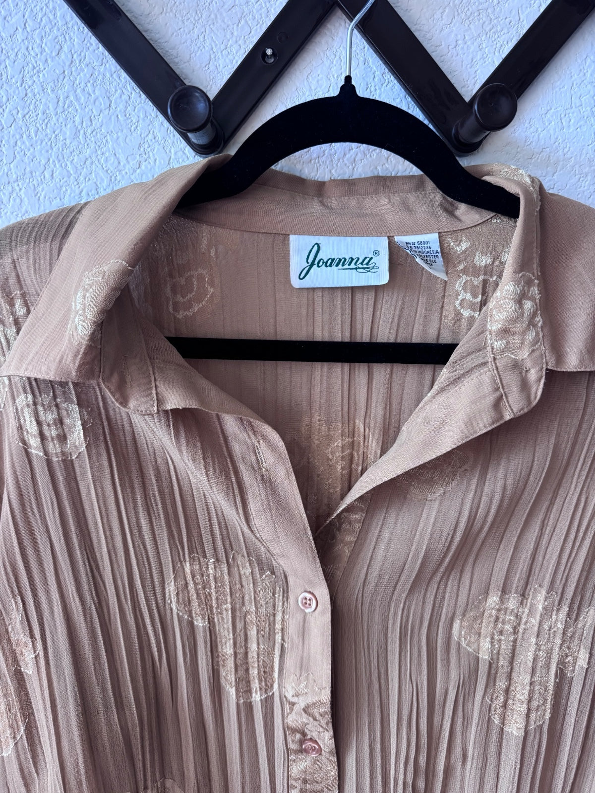 Vintage Joanna sheer pleated blouse XL