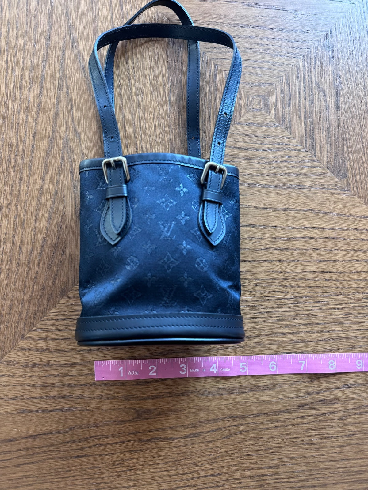 Louis Vuitton RARE monogram satin little bucket bag