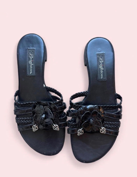 Vintage Brighton floral appliqué sandals 8