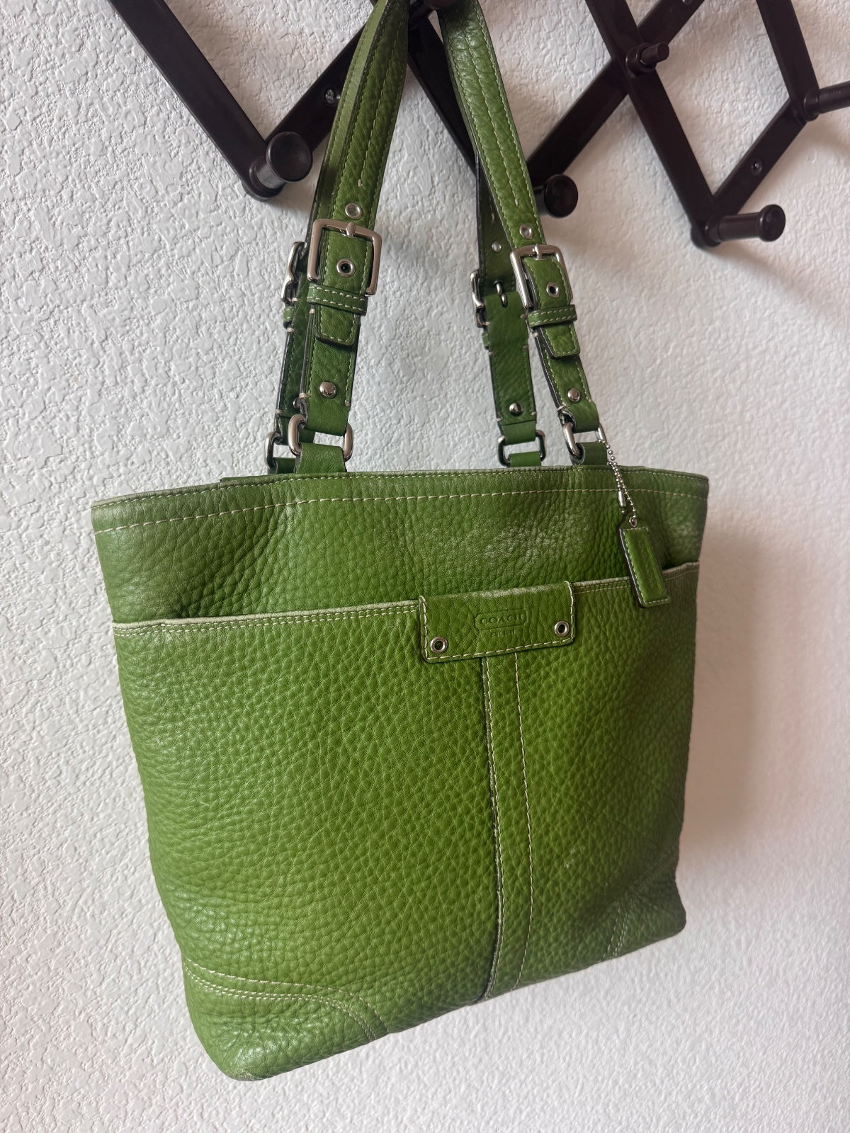 Coach Green Leather Tote F130089