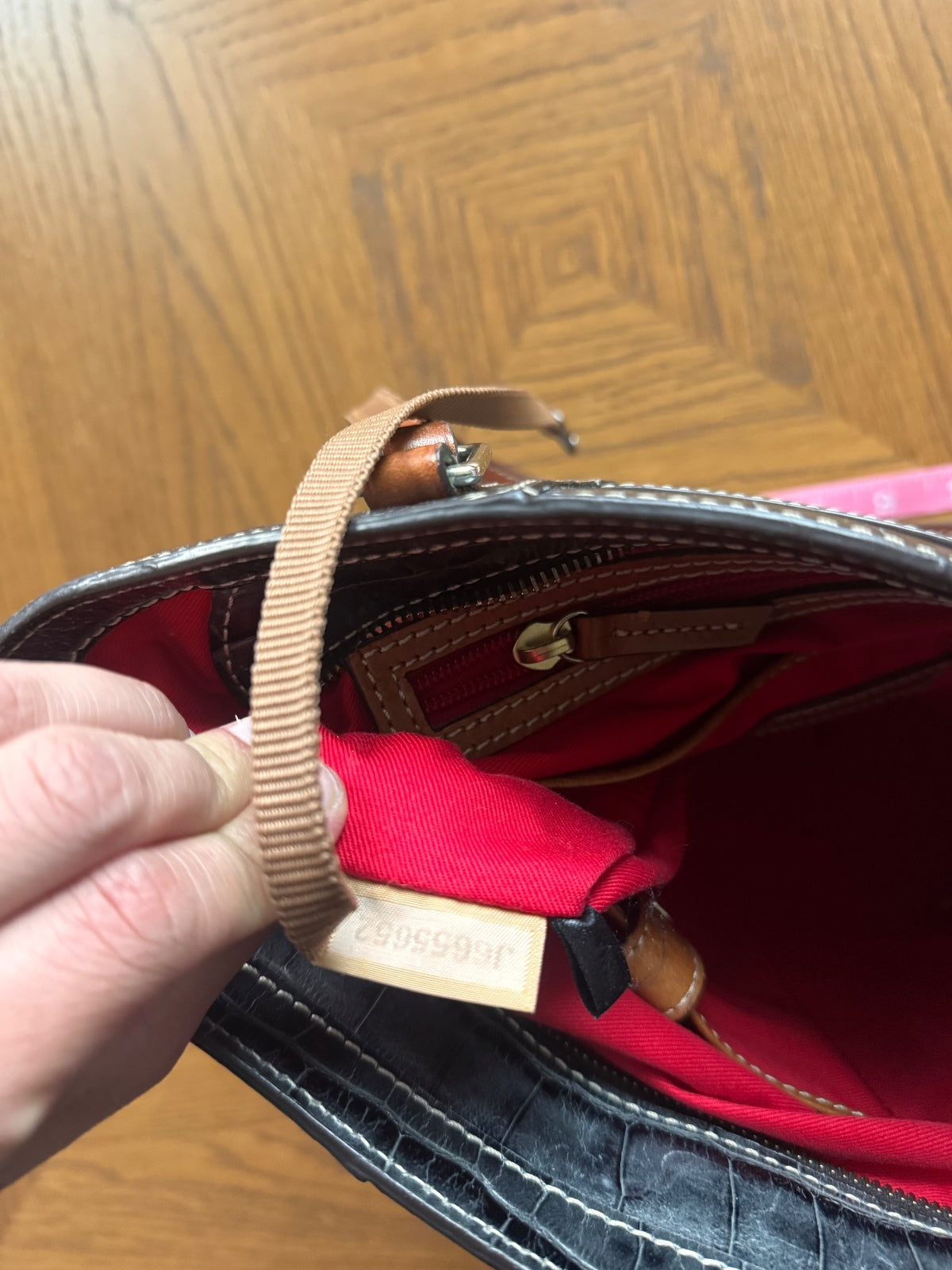 Vintage Dooney & Bourke croc embossed leather tote bag