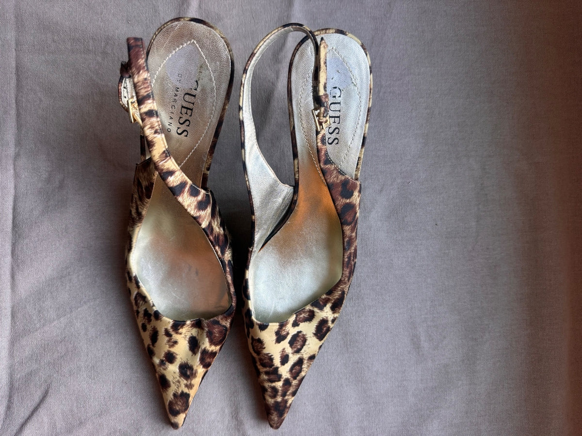 Guess leopard print slingback pumps 8