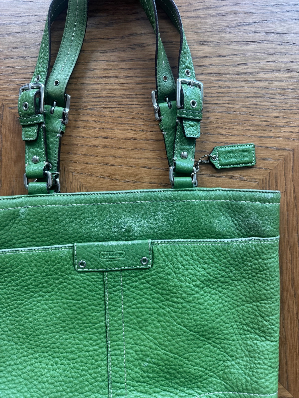 Coach Green Leather Tote F130089