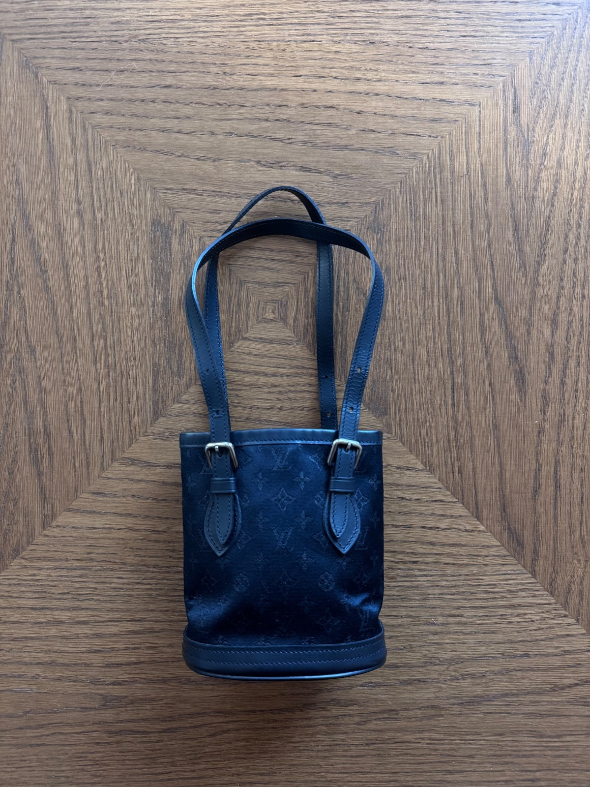 Louis Vuitton RARE monogram satin little bucket bag