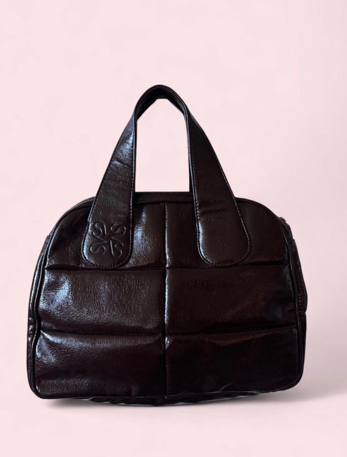 Vintage Simply Vera Vera Wang brown patent handbag