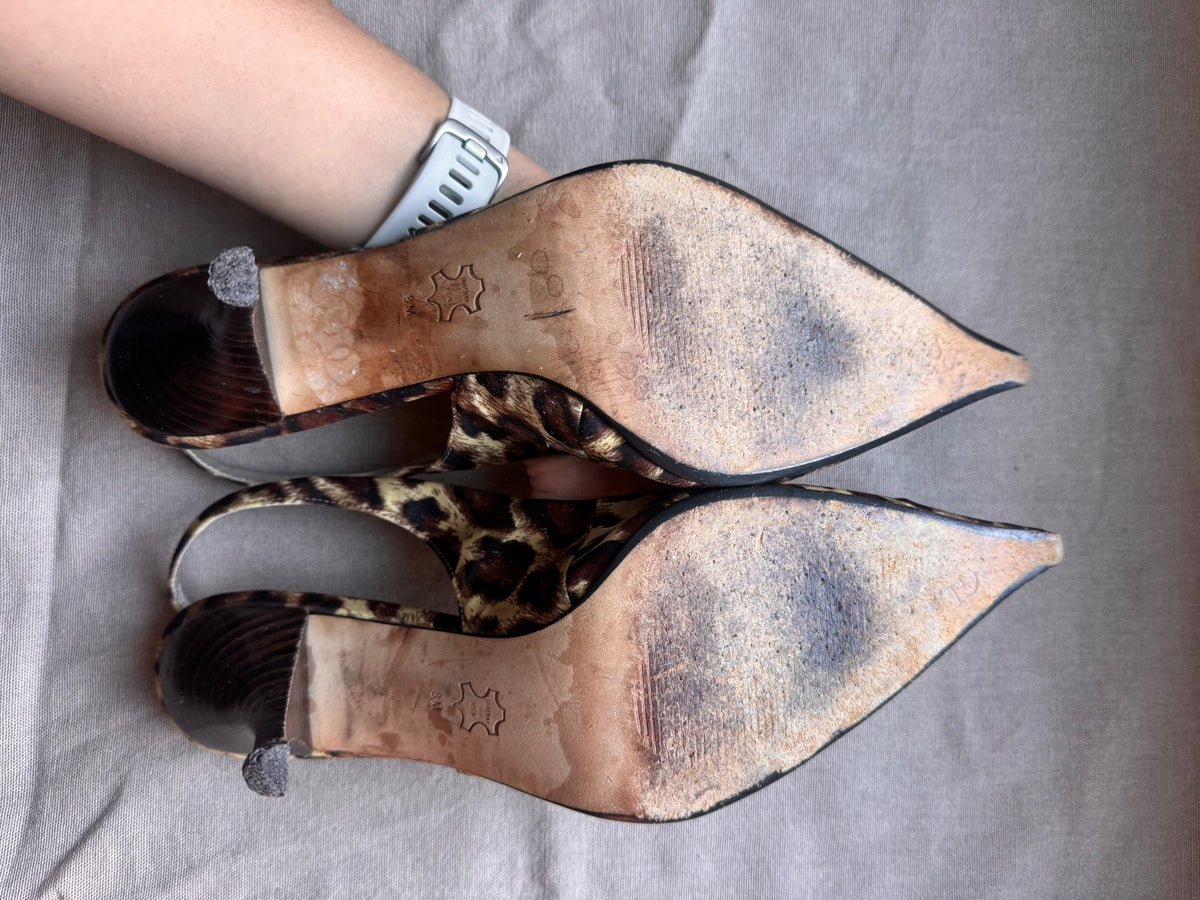 Guess leopard print slingback pumps 8