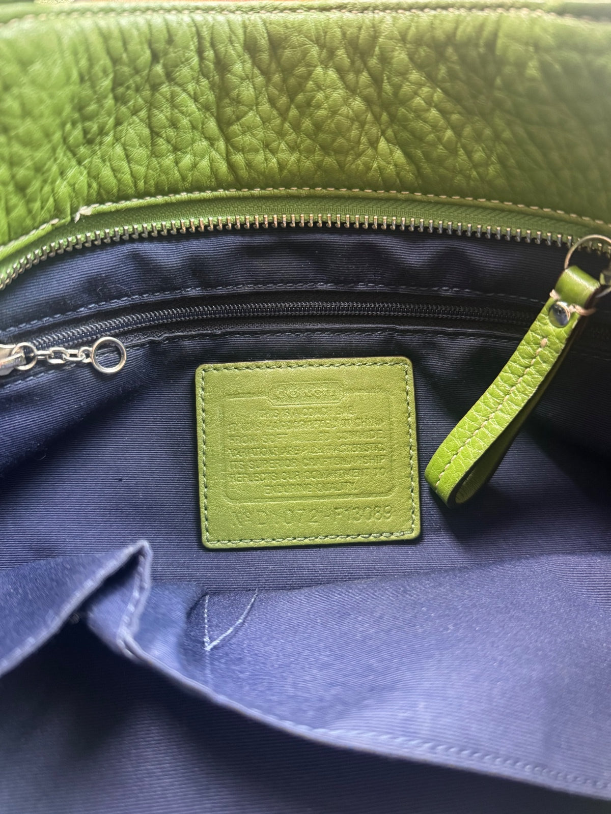 Coach Green Leather Tote F130089