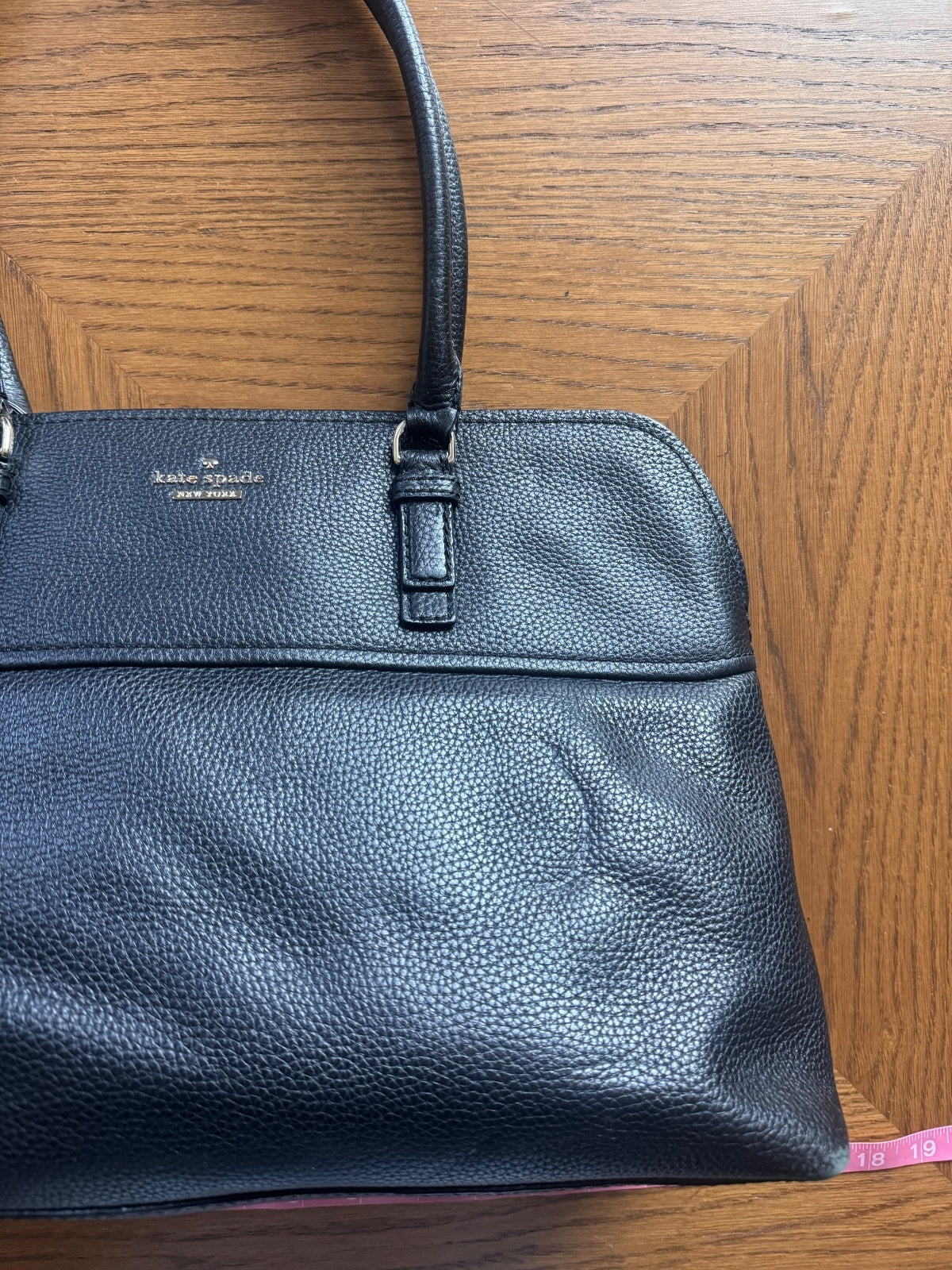 Kate Spade black leather shoulder tote