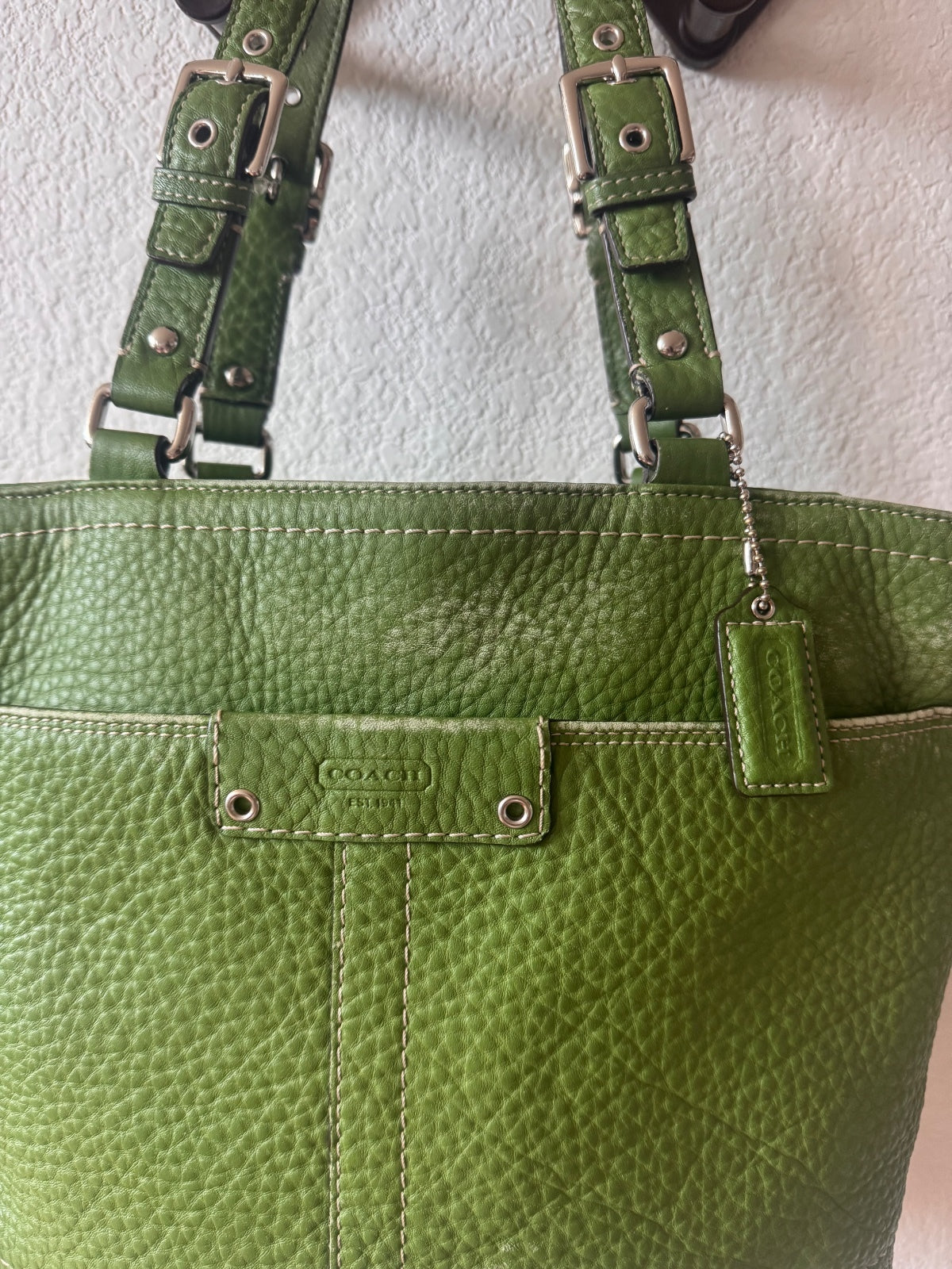 Coach Green Leather Tote F130089