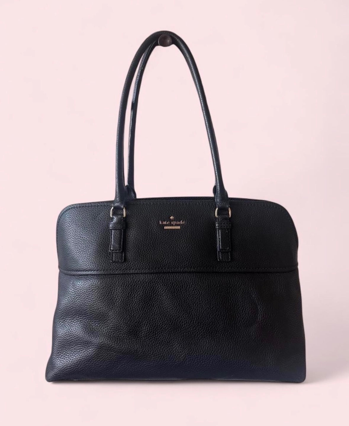 Kate Spade black leather shoulder tote