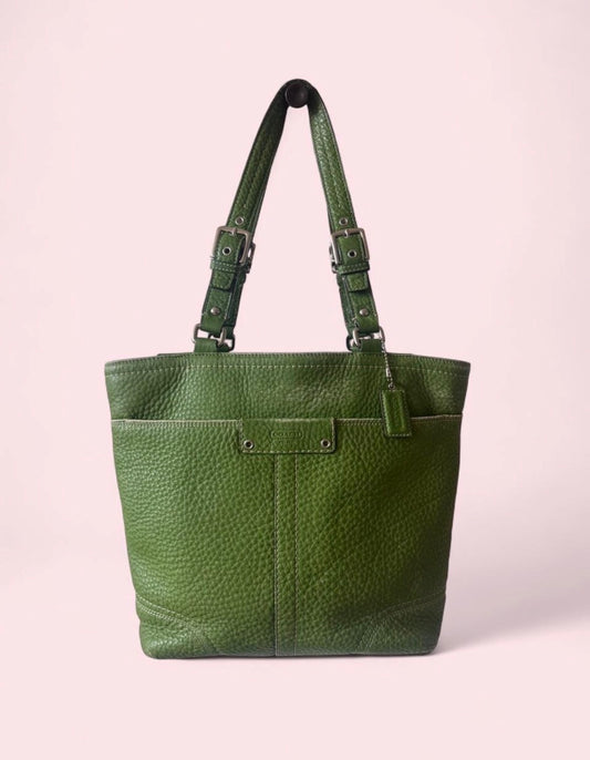 Coach Green Leather Tote F130089