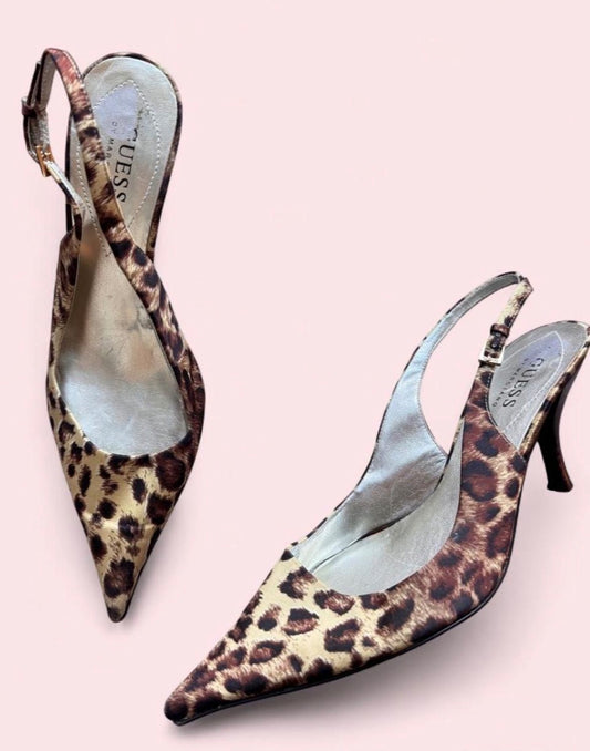 Guess leopard print slingback pumps 8