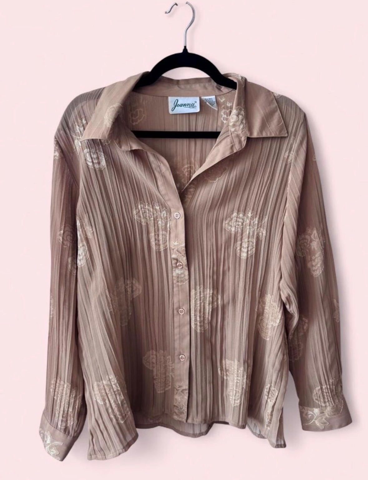Vintage Joanna sheer pleated blouse XL