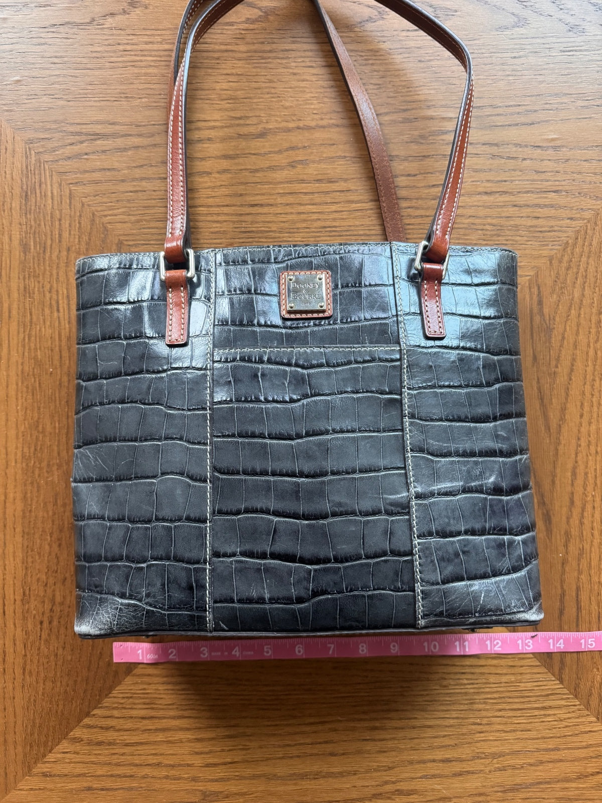 Vintage Dooney & Bourke croc embossed leather tote bag