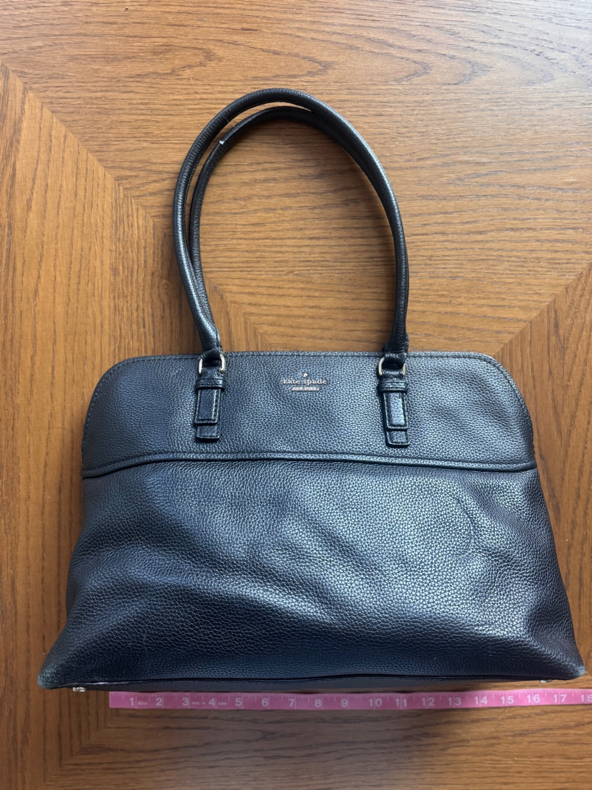 Kate Spade black leather shoulder tote