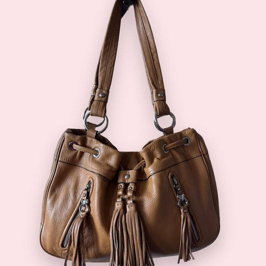 Gorgeous B Makowsky brown leather bucket bag