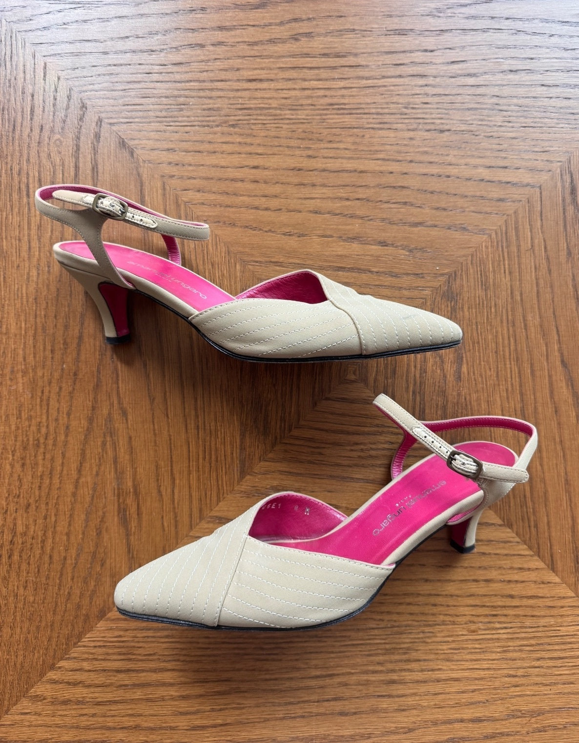 Emanuel Ungaro vintage beige/tan slingbacks 8